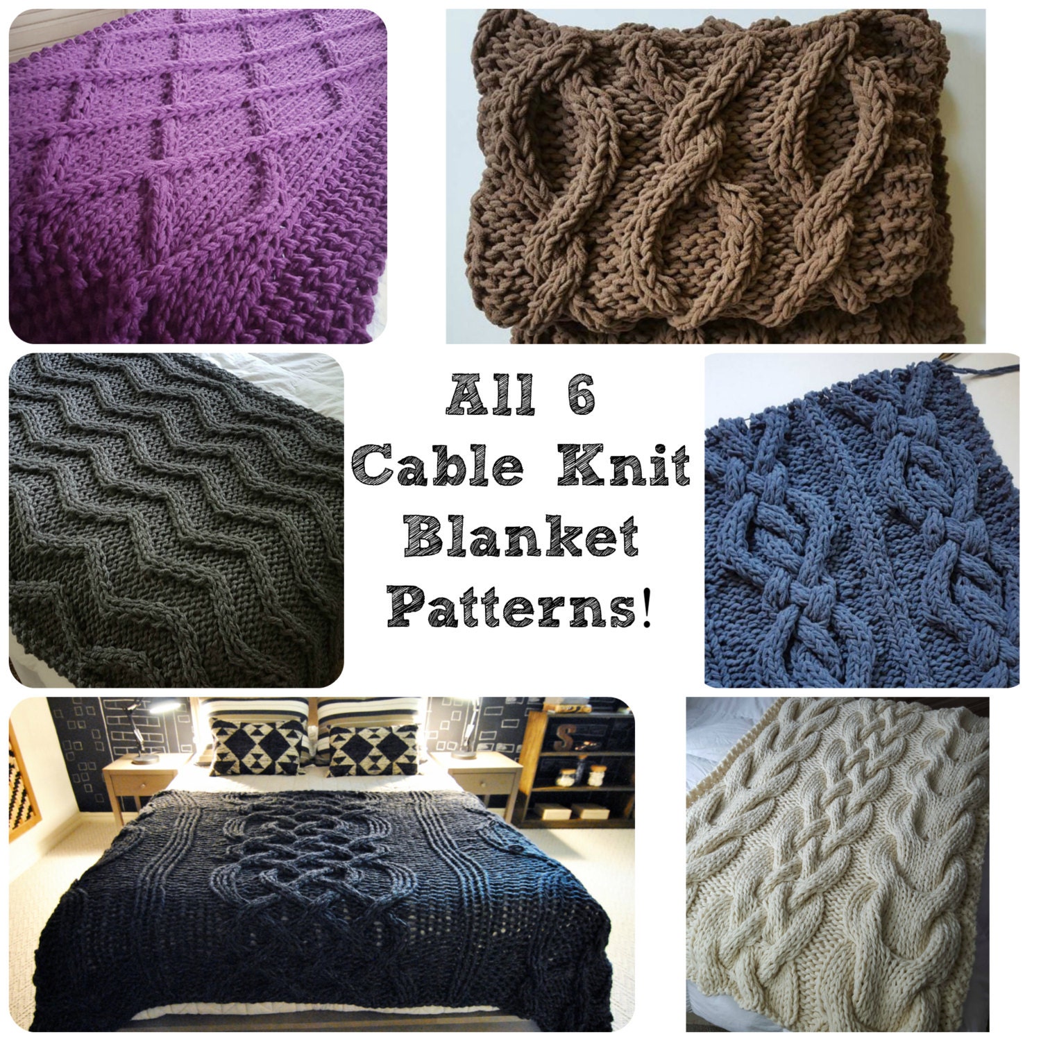 All 6 Cable Knit Blanket Patterns Etsy