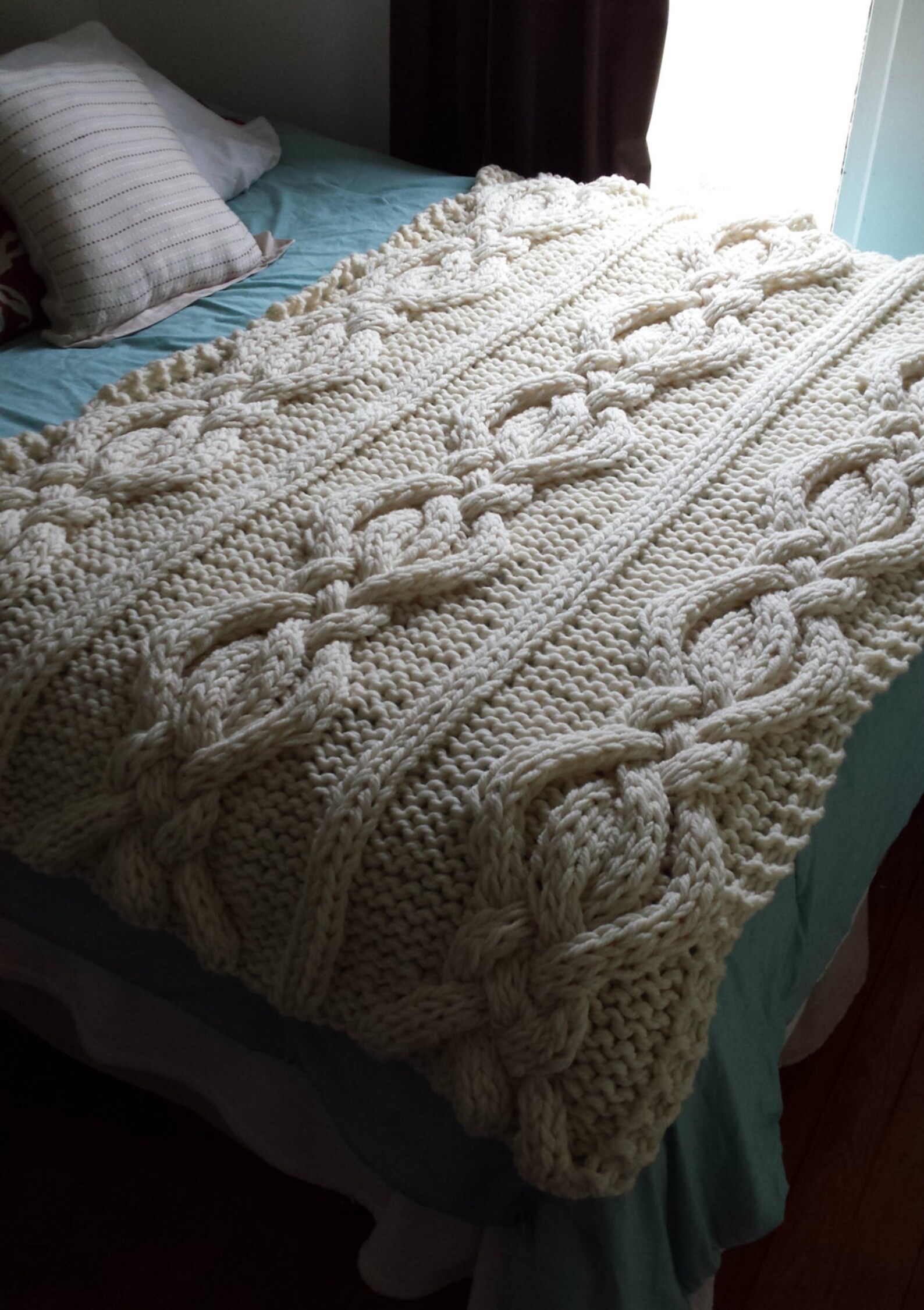 Twisted Cable Knit Blanket PATTERN Etsy