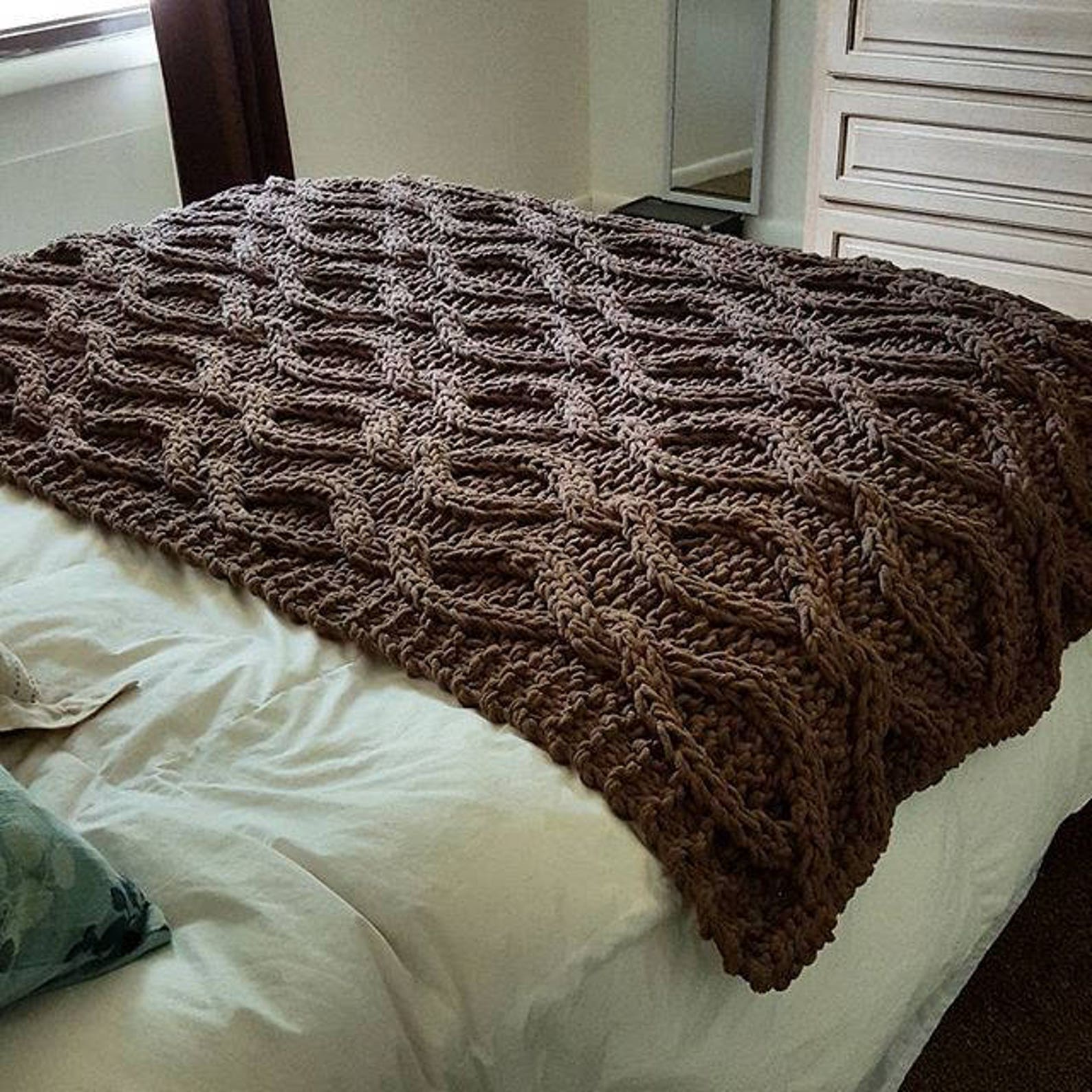 Infinity Cable Knit Blanket PATTERN Etsy