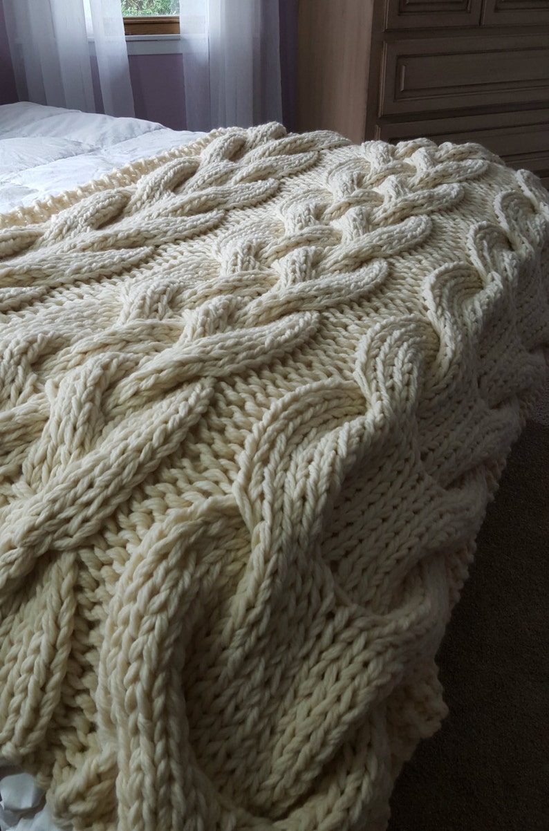 Chunky Oversized Cable Knit Blanket PATTERN Etsy