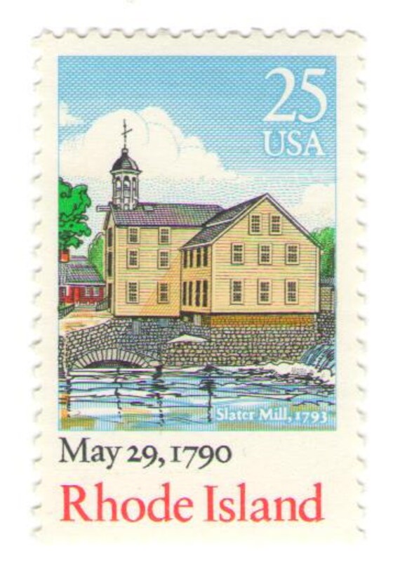 USA 1990 25 Cent Rhode Island Bicentennial Postage Stamp Catalog No 2348 Mint Never Hinged