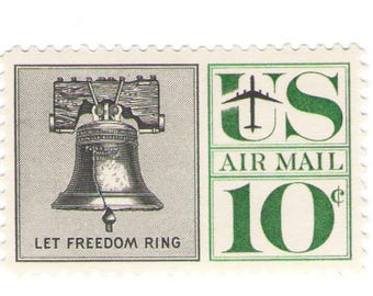 Unused 1960 Liberty Bell - Let Freedom Ring - Vintage Airmail Postage Stamps Number C57