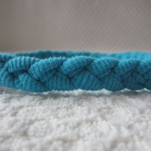 Light Blue Braided Headband / Women's Headband / Girl's Headband / Soft Headband / Forehead Headband / Workout Headband / Boho Headband