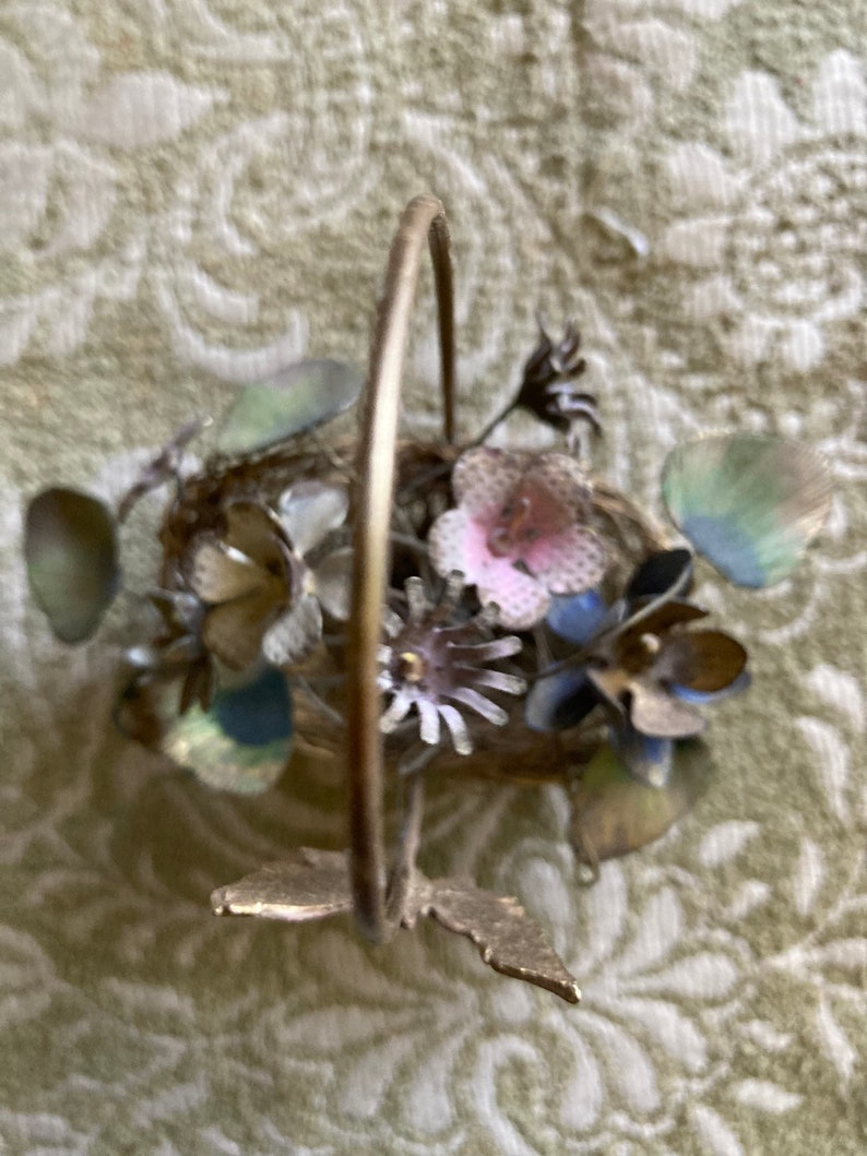 Vintage Wire Metal Flower Basket Etsy