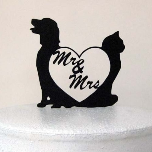 Wedding Cake Topper With Cat and Dogcake Topper Cat and Etsy