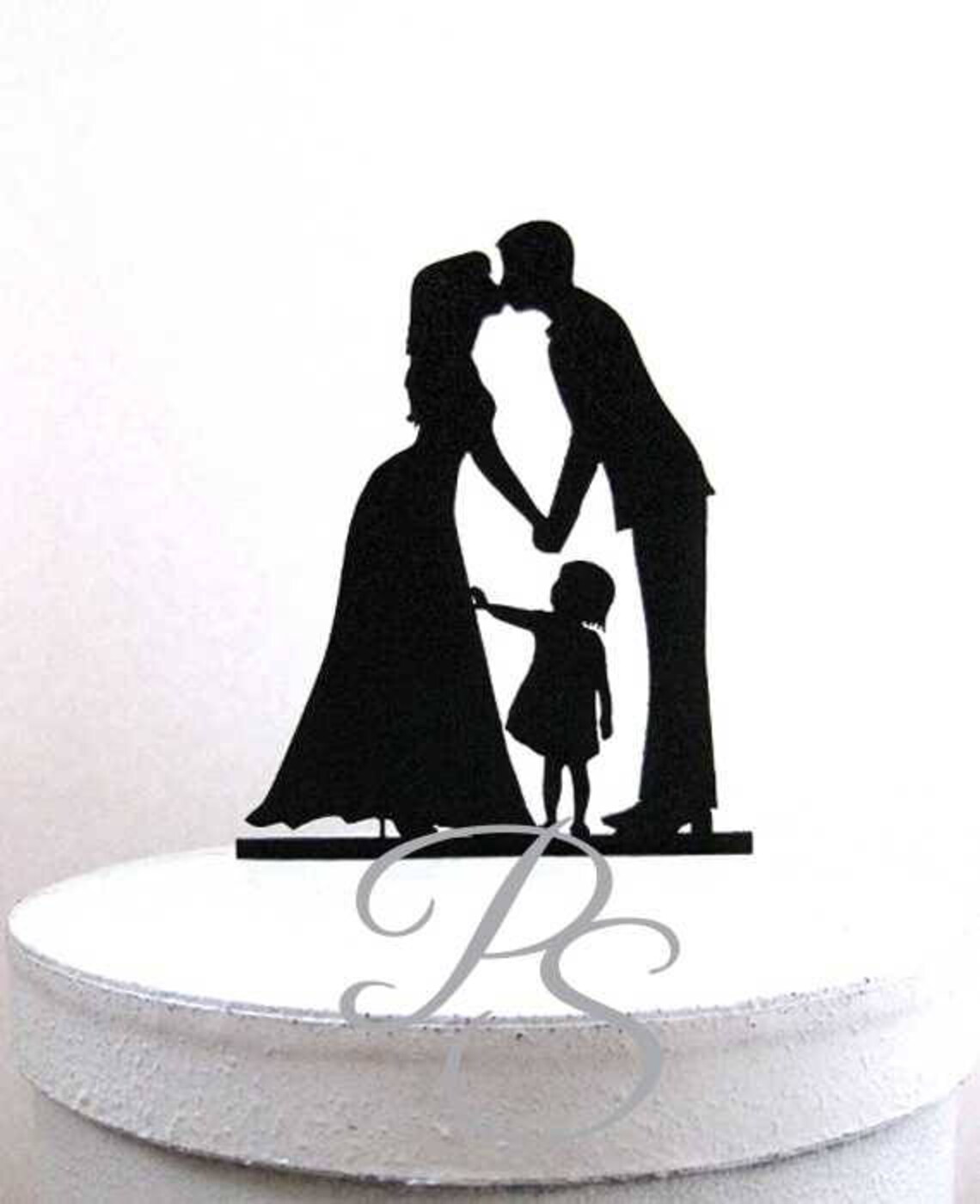 Wedding Cake Topper Family Wedding With Toddler Littel Etsy