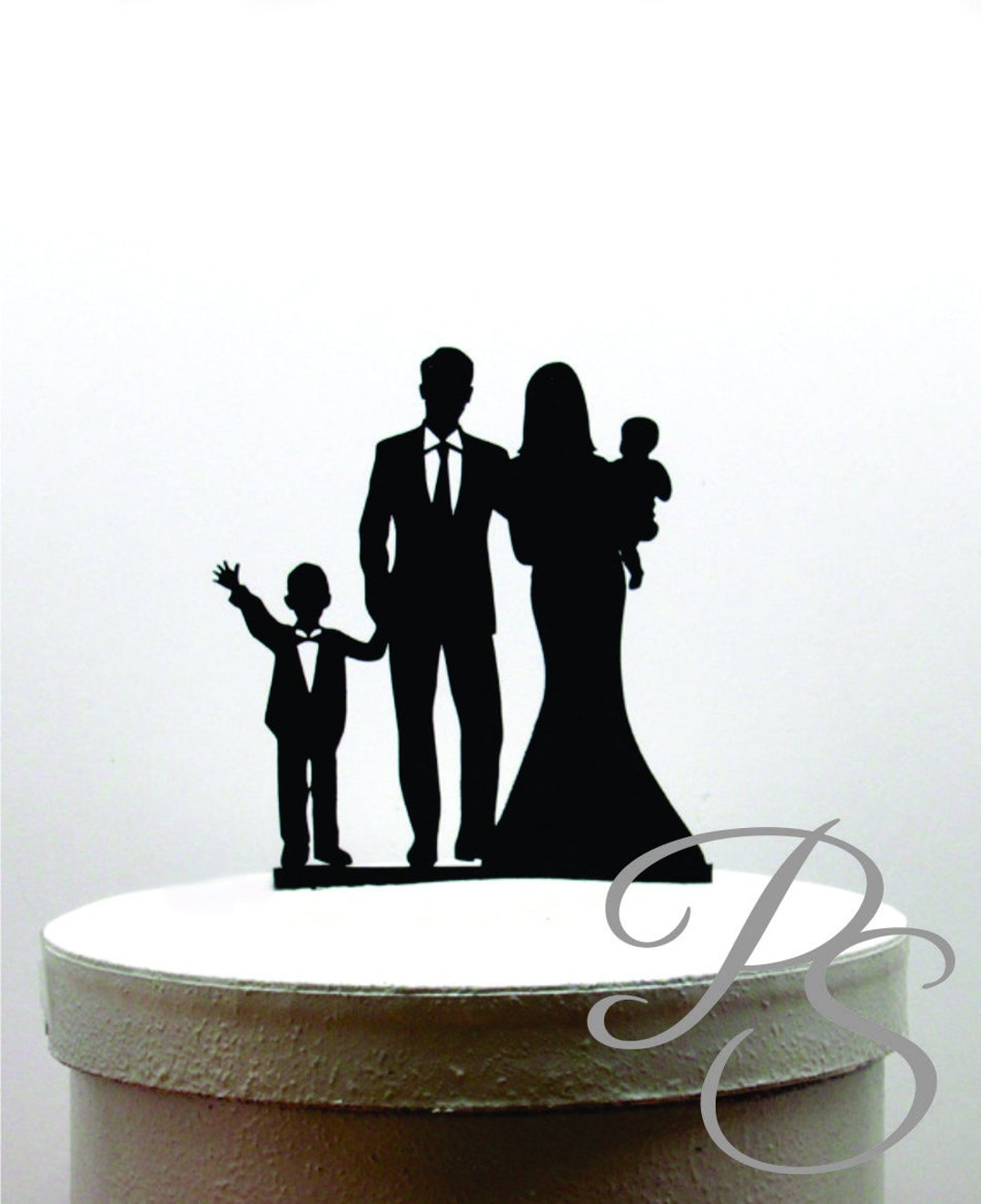 Family Wedding Cake Topper Bride Groom Little Boy and Baby - Etsy
