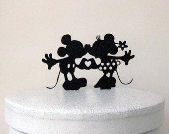 Wedding Cake Topper - Mickey and Minni  silhouette Wedding