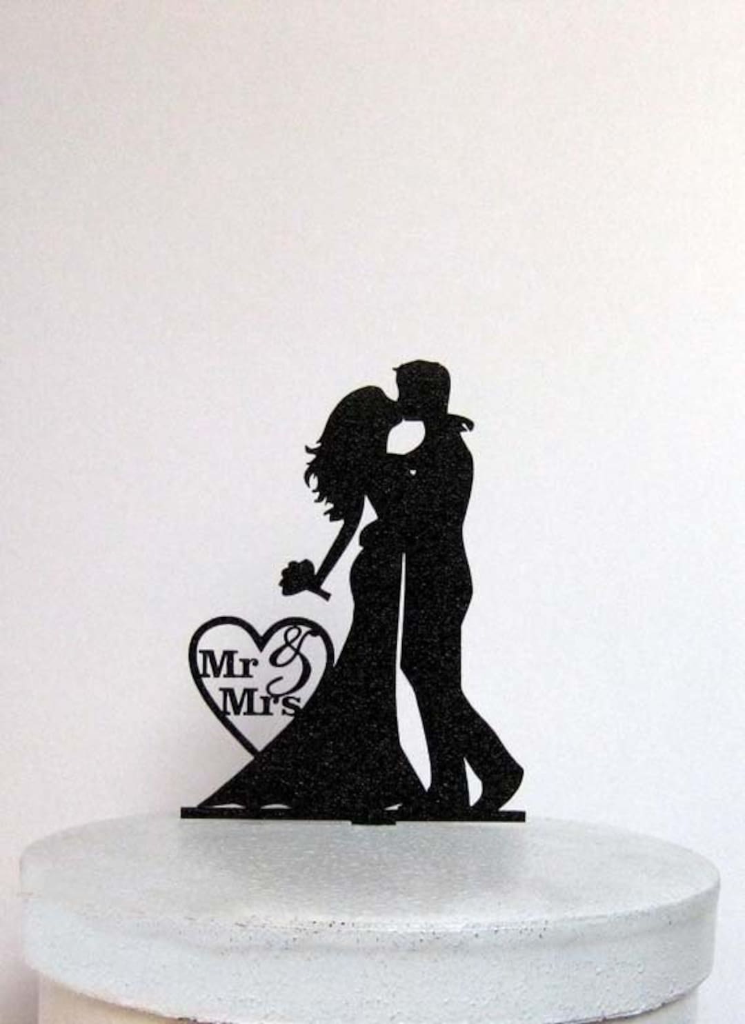 Wedding Cake Topper Bride and Groom Wedding Silhouette With - Etsy