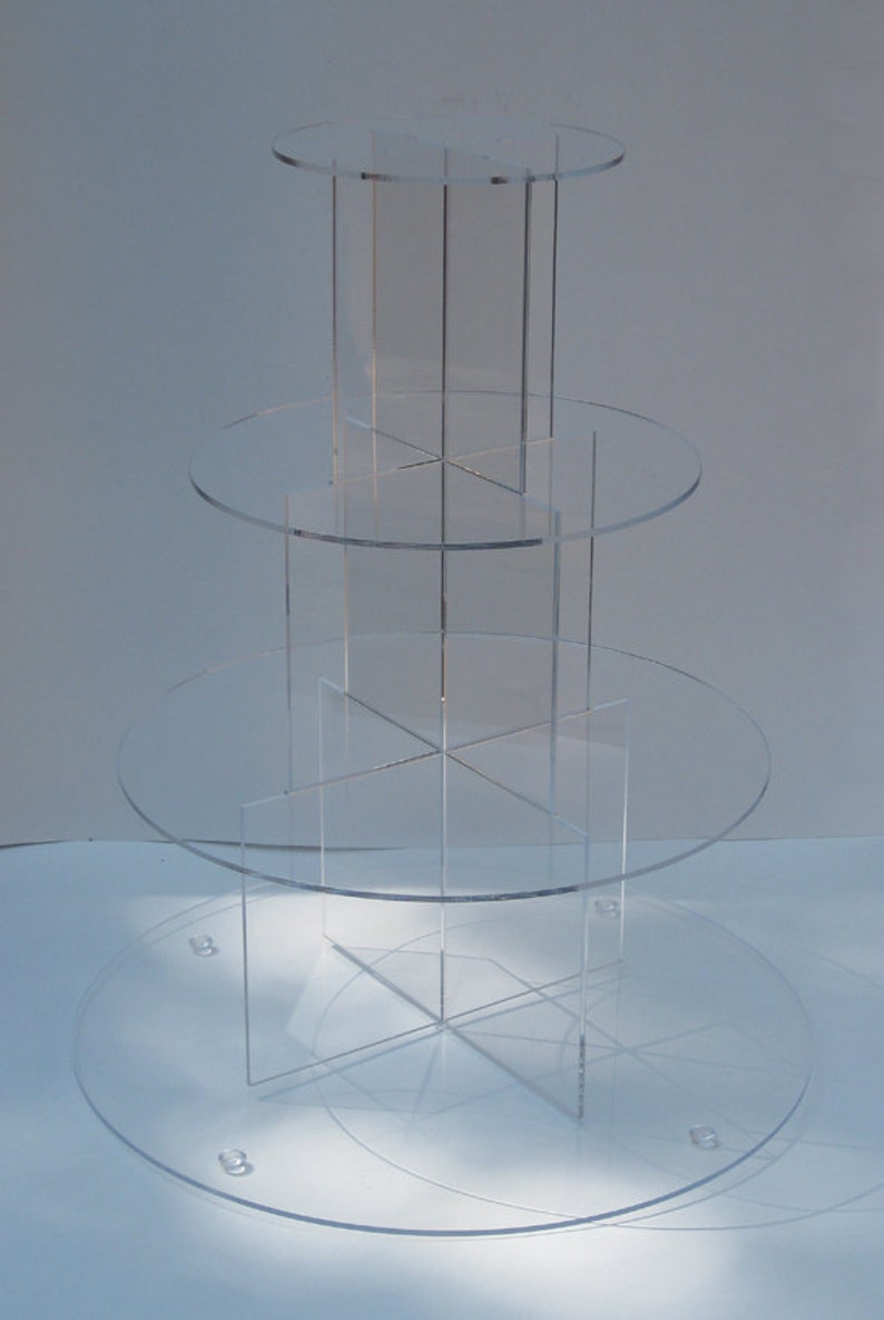 4 Tier Cupcake Stand Clear Cupcake Stand Wedding Cake Stand Etsy