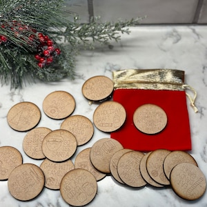 Christmas Advent Activity Tokens | Christmas Bucket List Tokens| Daily Adventure Tokens