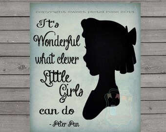 Clever Little Girls Poster : Modern Typography Art Wall Decor Print 8 x 10 | INSTANT Digital Download Printable