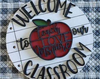 Classroom Welcome Sign | Interchangeable Classroom Sign | Teacher Sign | Class Gift | Teacher Gift