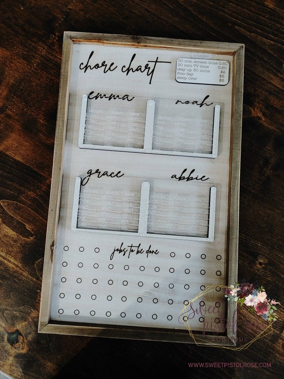 Chore Chart Personalized Chore Chart One Two Three or Four - Etsy