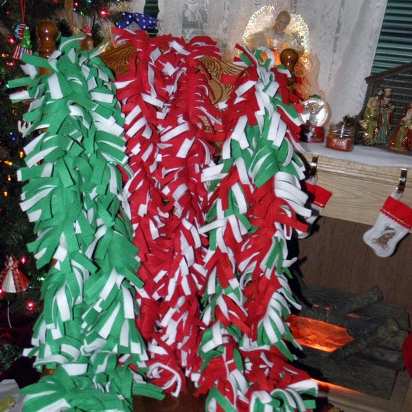 NEW Handmade fleece scarves Christmas Holiday colors red white green
