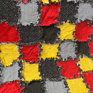 Classic Mickey Mouse - Inspired Rag Quilt