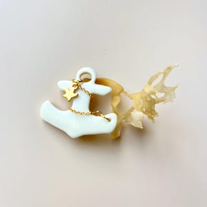 Marine anchor porcelain brooch