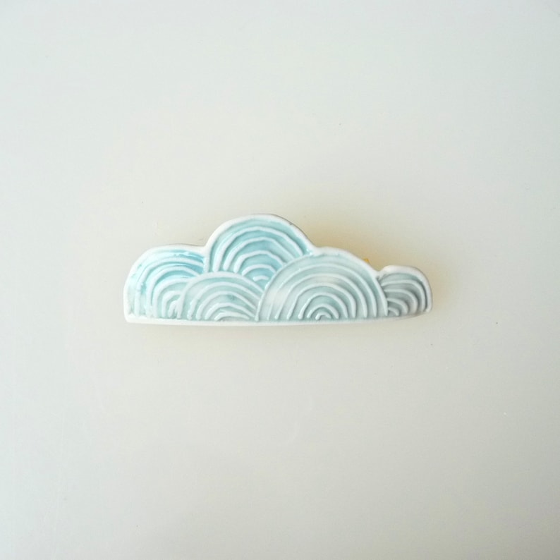 Broche largo de porcelana nube imagen 1