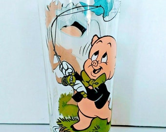 1976 Pepsi Porky Pig /& Taz Fishing Collectible Glass 1976 Pepsi Collector Series