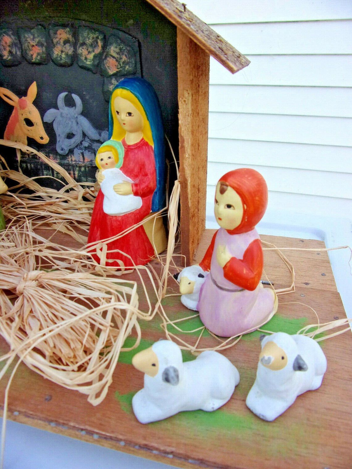 1950s Paper Mache Nativity Set Made in Japan Cute Set Etsy