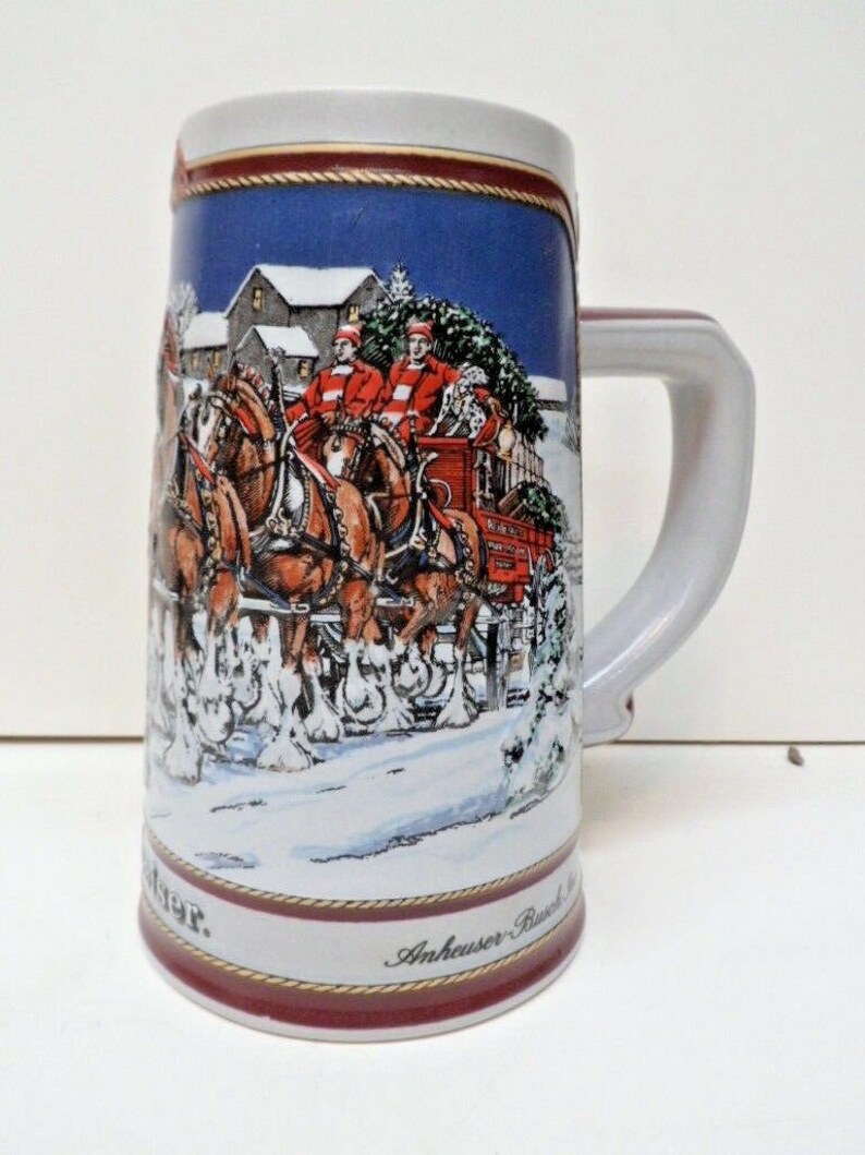 1989 Budweiser Stein Mug Collector Series Hitch on Winter Etsy