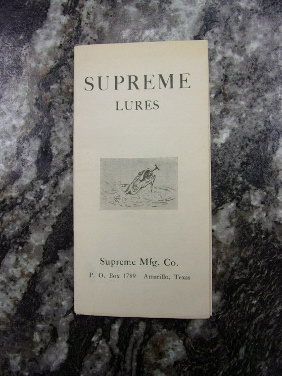 1940s Supreme Mfg. Tackle Company Fishing Supply Catalog 