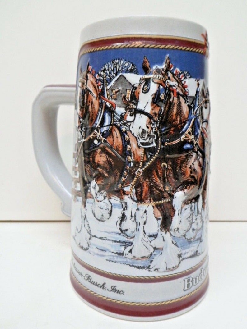 1989 Budweiser Stein Mug Collector Series Hitch on Winter Etsy