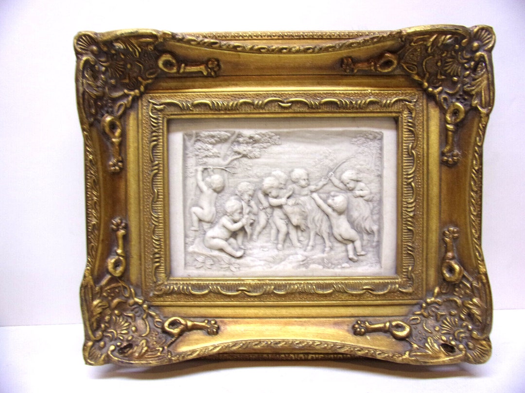 1800s Cast Marble Relief Plaque Putti Cherubs Playing With - Etsy