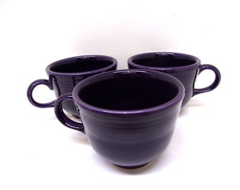 Set of Three Fiestaware Fiesta Plum Colored Cup