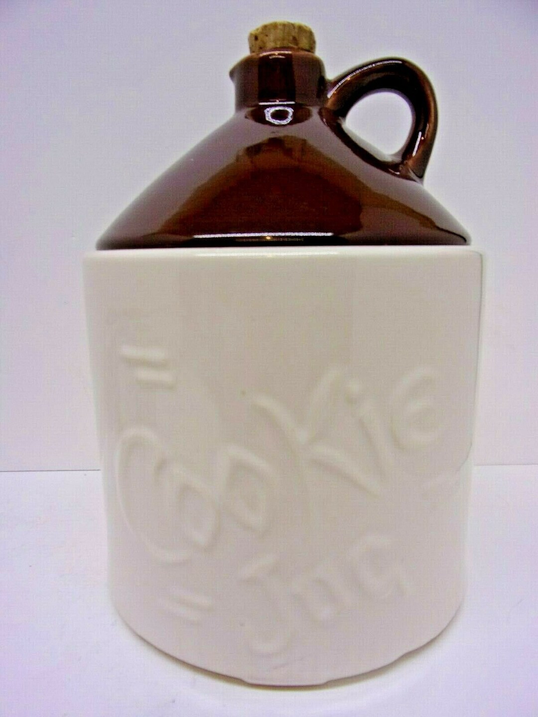 Vintage Brown Jug Cookie Jar Pottery 1950's Etsy