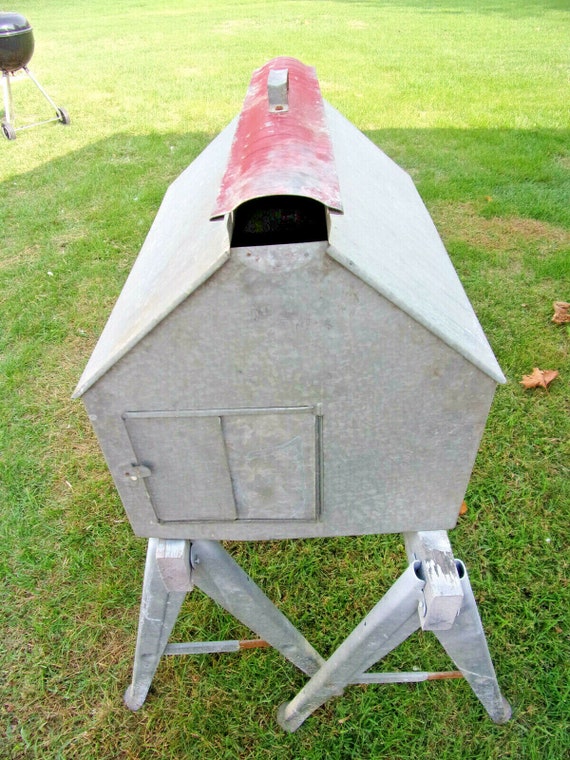 1950s NOS Galvanized Chicken Coop Hen Brooder Nesting House Etsy