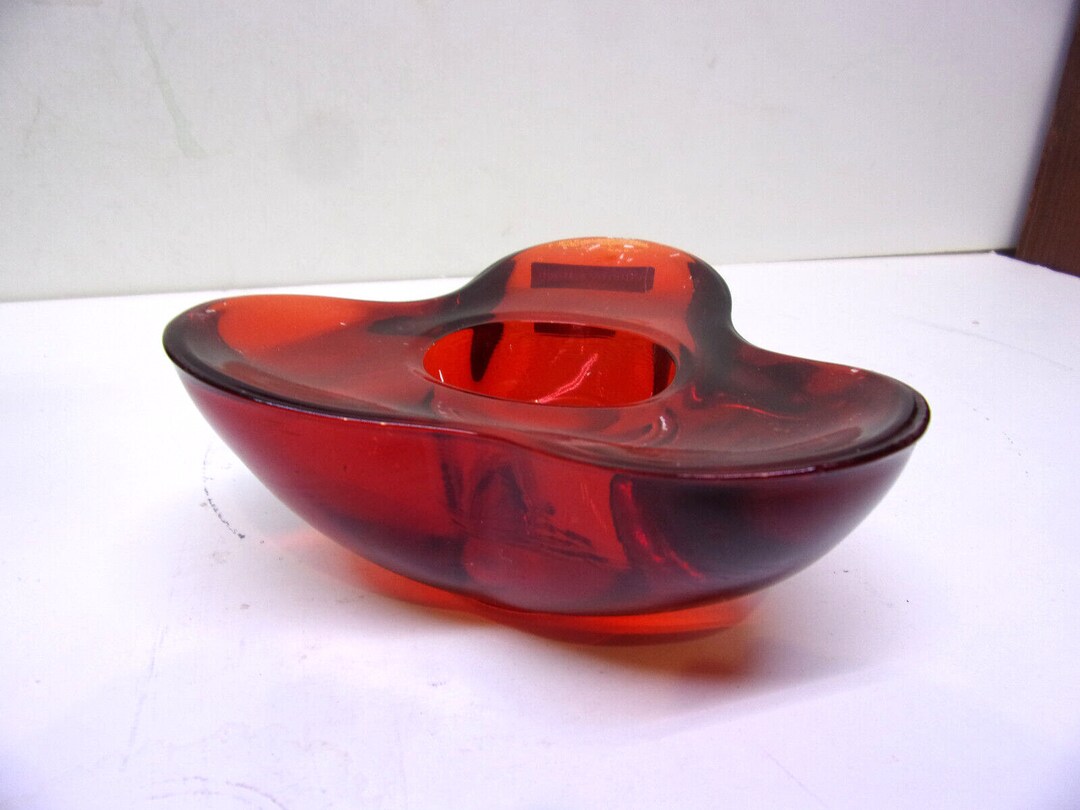 Villeroy and Boch Ruby Red Glass Votive Candle Holder Etsy