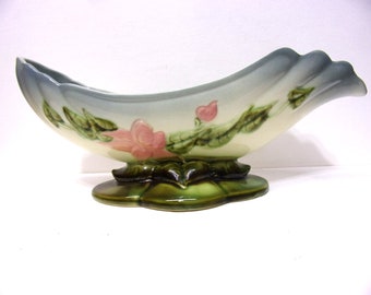 Hull Pottery Glossy Woodland pattern 14 1/4" Console Bowl W 29