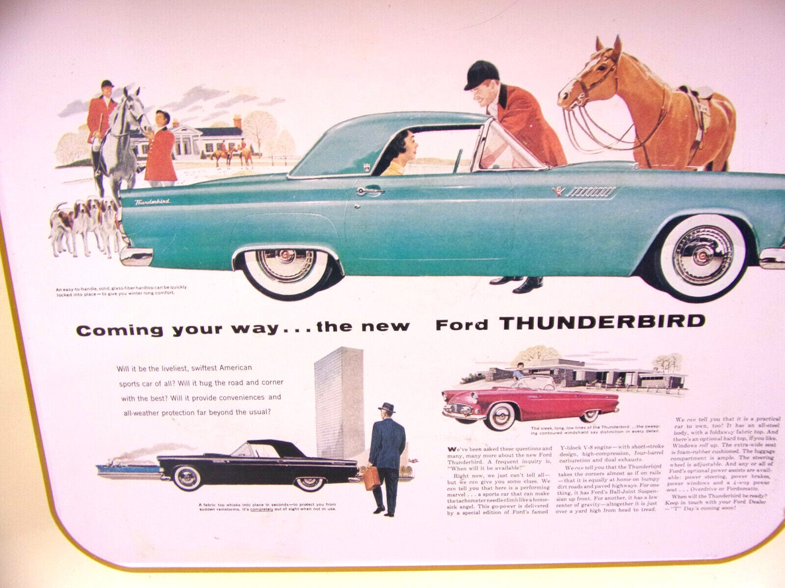 TIN BATTERY OP 1956 FORD THUNDERBIRD CAR NOMURA T.N. JAPAN