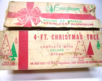 4'  Evergleam Aluminum Christmas tree 58 Branch with Box