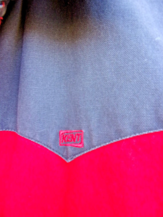 1960s Kent Feed USA Made Red & Black Denim Insulated … Gem