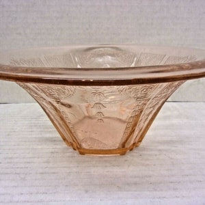 Princess Pattern Pink Depression Glass Hat Shaped Bowl Vintage