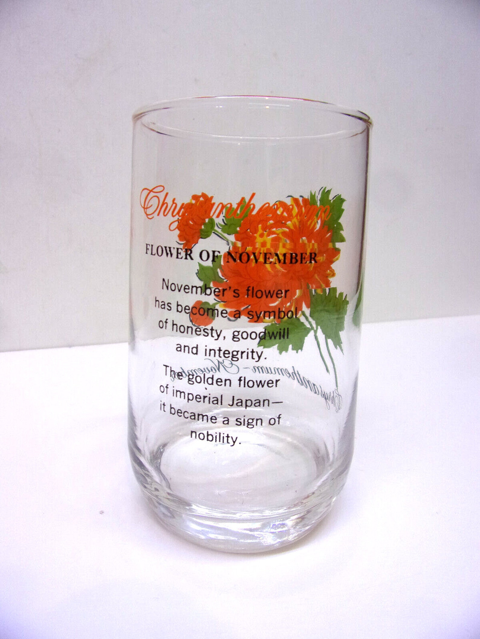 1950s Brockway Flower of the Month Glass Chrysanthemum Etsy