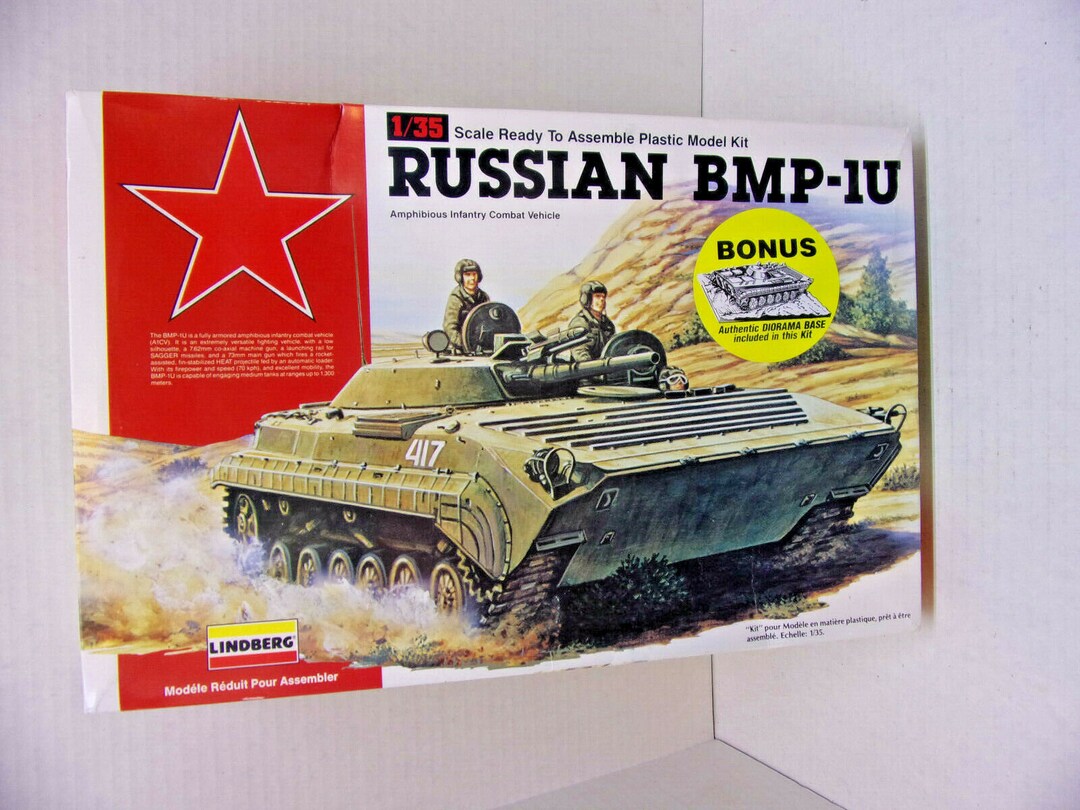 NOS Lindberg Opened Box Russian BMP 1U 1/35th Scale Infantry Combat