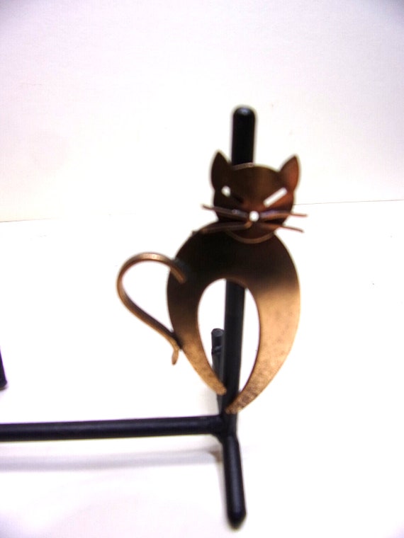 1950s Modernist Western Germany Copper Cat Brooch