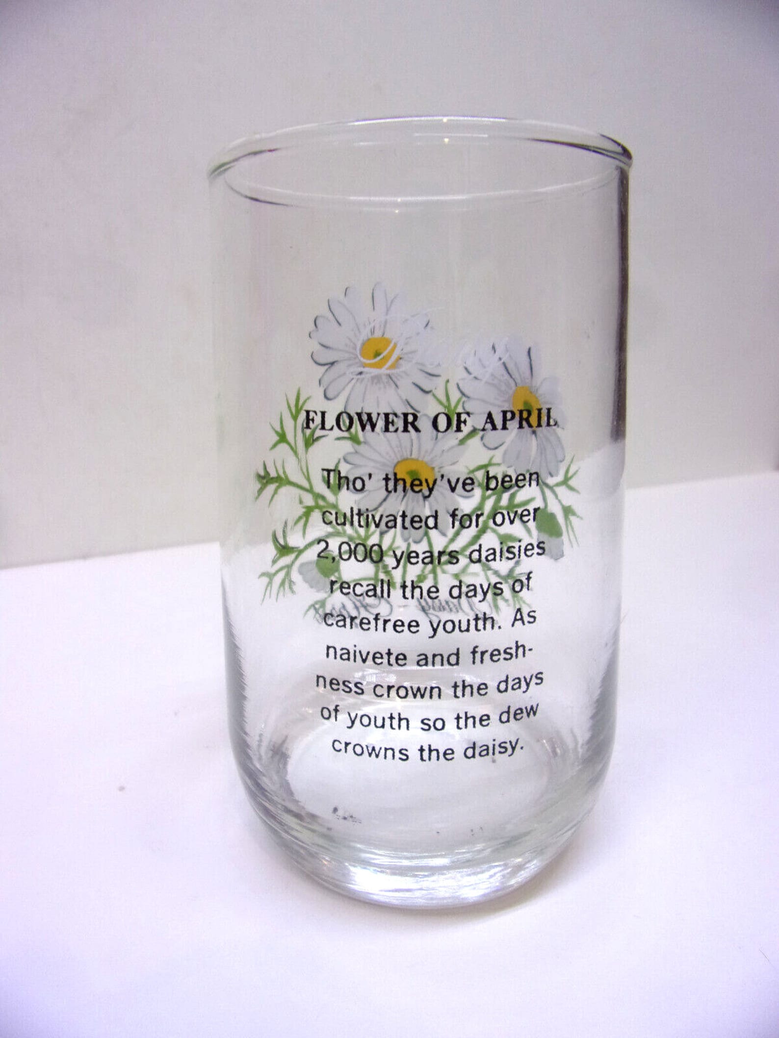 1950s Brockway Flower of the Month Glass Daisy April Etsy