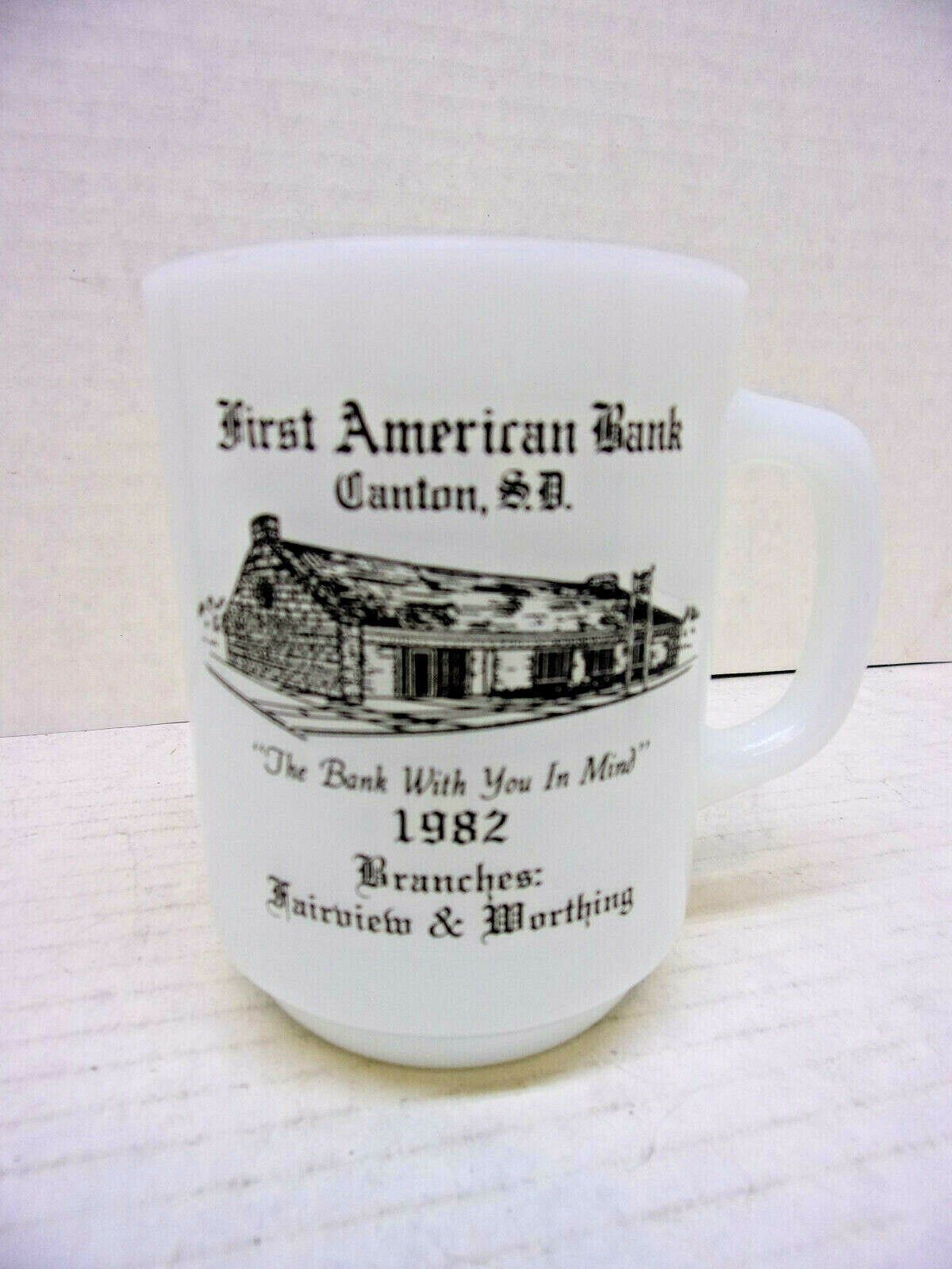 Fire King Advertising Mug First American Bank Canton South - Etsy