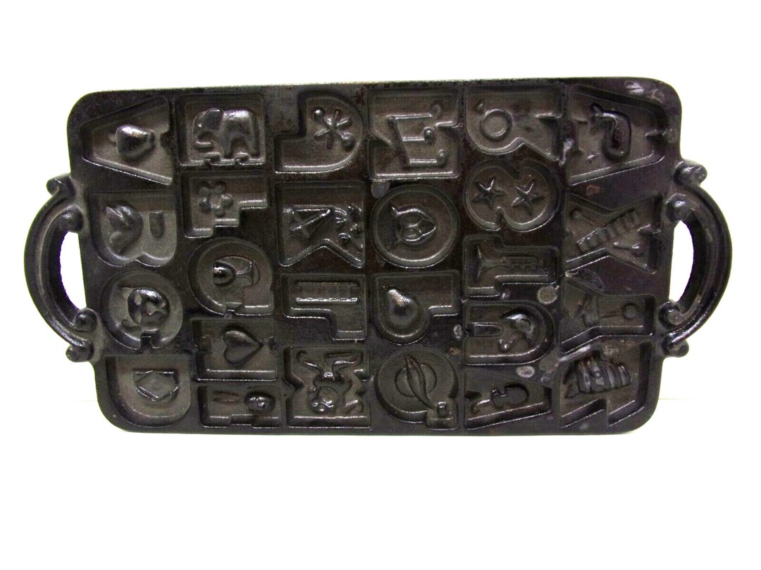 Vintage 1985 John Wright Co Cast Iron Alphabet Cookie Candy Mold Etsy