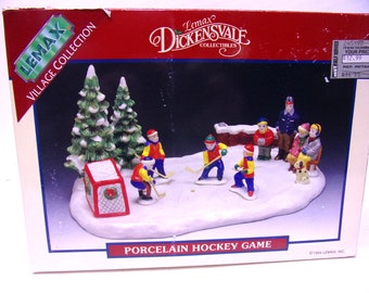 Lemax Christmas Porcelain Hockey Game Set