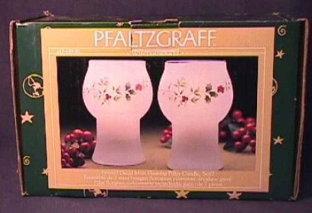 NIB Set Pfaltzgraff Winterberry Frosted Floating Candle Etsy
