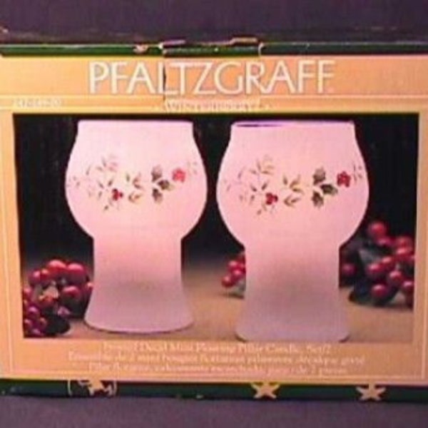 NIB Set Pfaltzgraff Winterberry Frosted Floating Candle