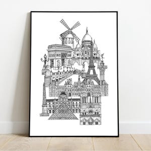 AFFICHE : Portrait de PARIS - Illustration originale
