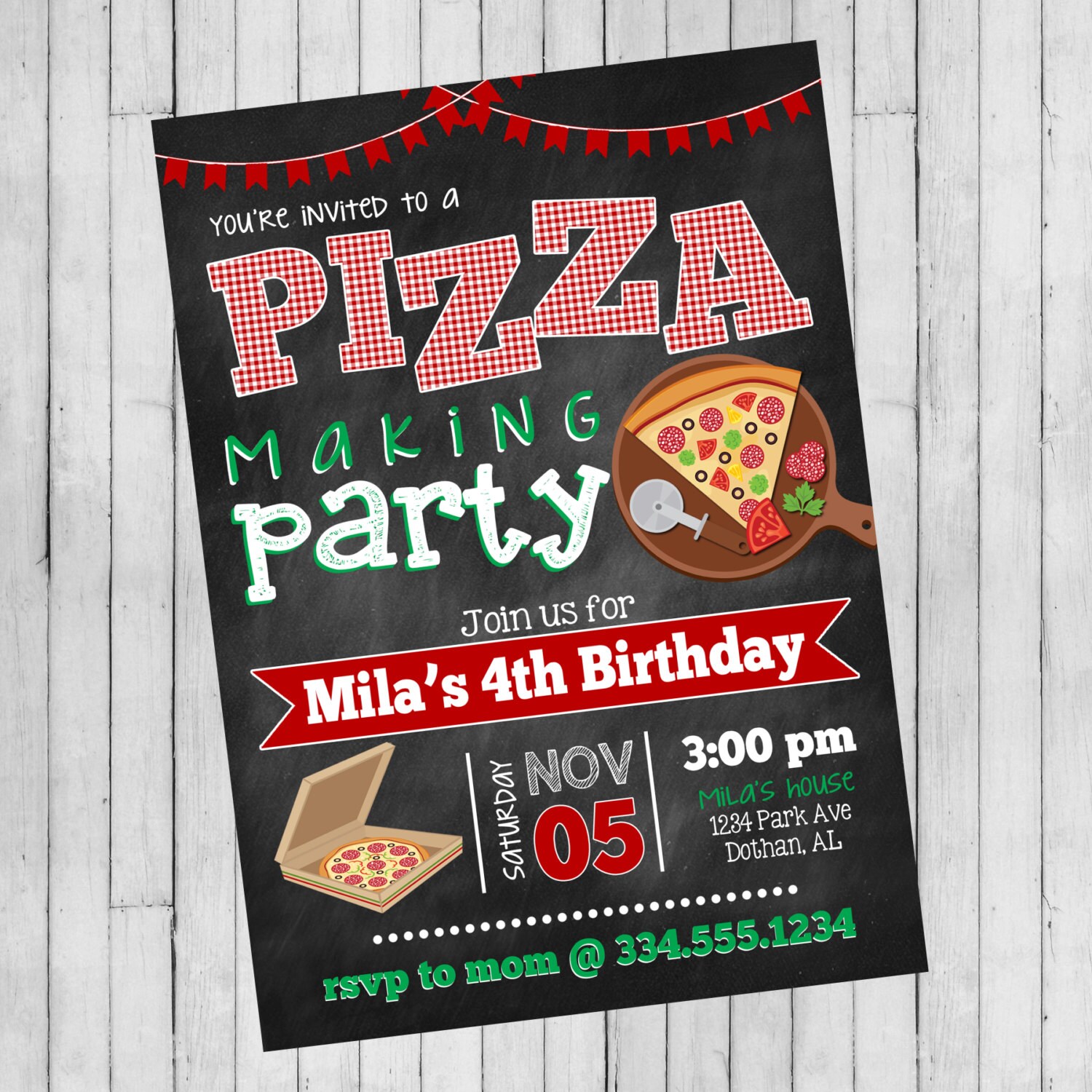 Pizza Party Einladung Pizza machen Geburtstag Pizza Etsy