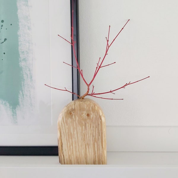 Single stem bud vase handmade out of spalted poplar, mothers day gift