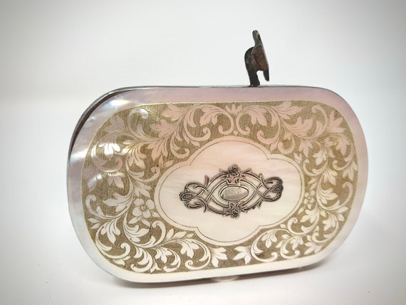 Antique Mother of Pearl Coin Purse - French Breve… - image 2